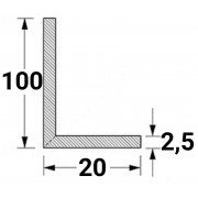 Алюминиевый уголок 100х20х2,5