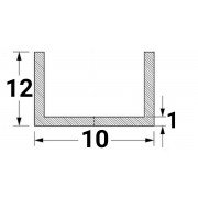 Алюминиевый швеллер 10х12х1 - АН Алюминиевый швеллер 10х12х1 - АН